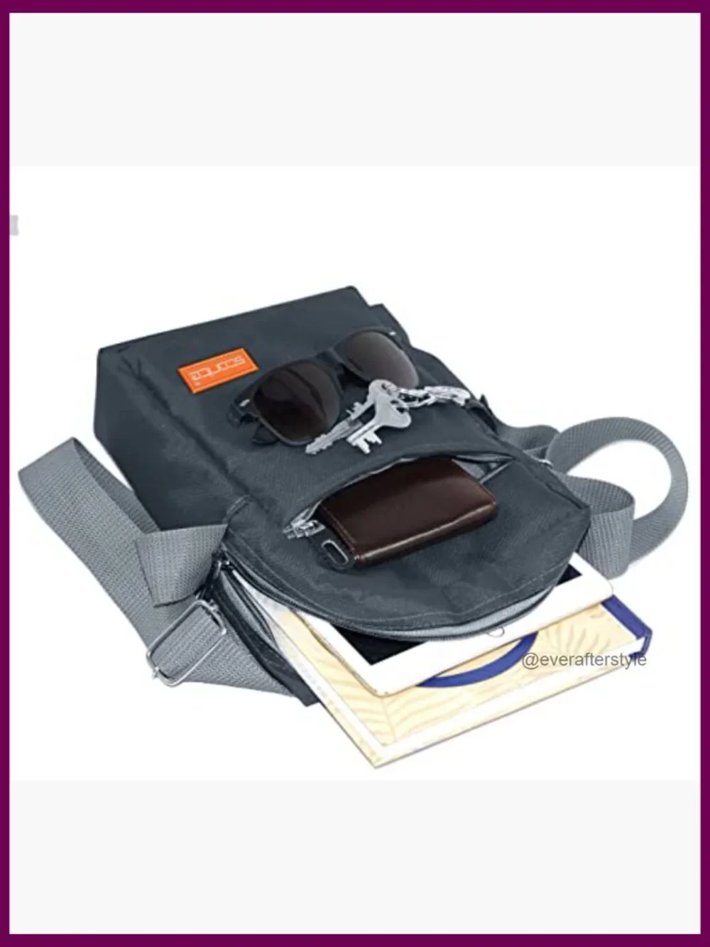 Padded Nylon Sling Cross Body Messenger Bag for Travel Office Business